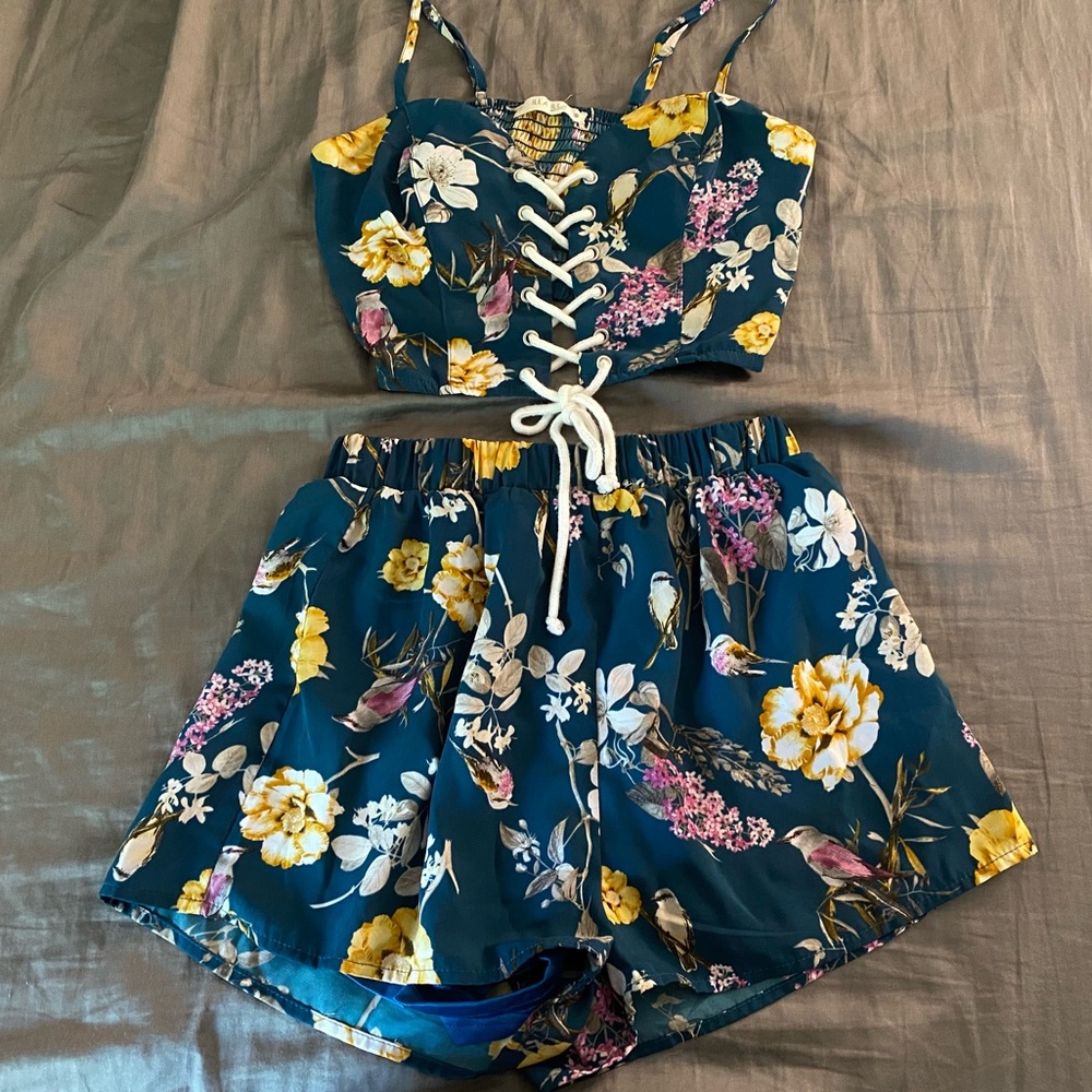 Summery floral two piece set.